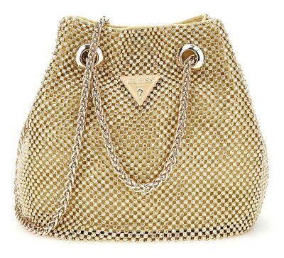 GUESS borsa da sera Zalina Mini Pouch Gold