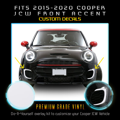 For 2015+ Mini Cooper John Cooper Works Front Bumper Vinyl Decals - Flat Matte