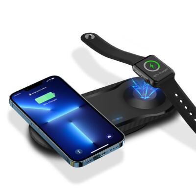 20W 2in1 Wireless Charger Mat Pad For Apple Watch 9/8 Ultra iPhone 15 Pro Max 14