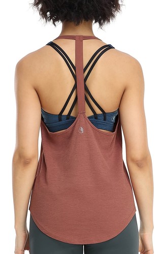 icyzone Workout Tank Tops for Women - Athletic Yoga Tops T-Back Running Tank ...