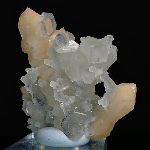 Quartz Chalcedony stalactite shape crystal tree w/ Stilbite & Apophyllite 825ct - Picture 4 of 9