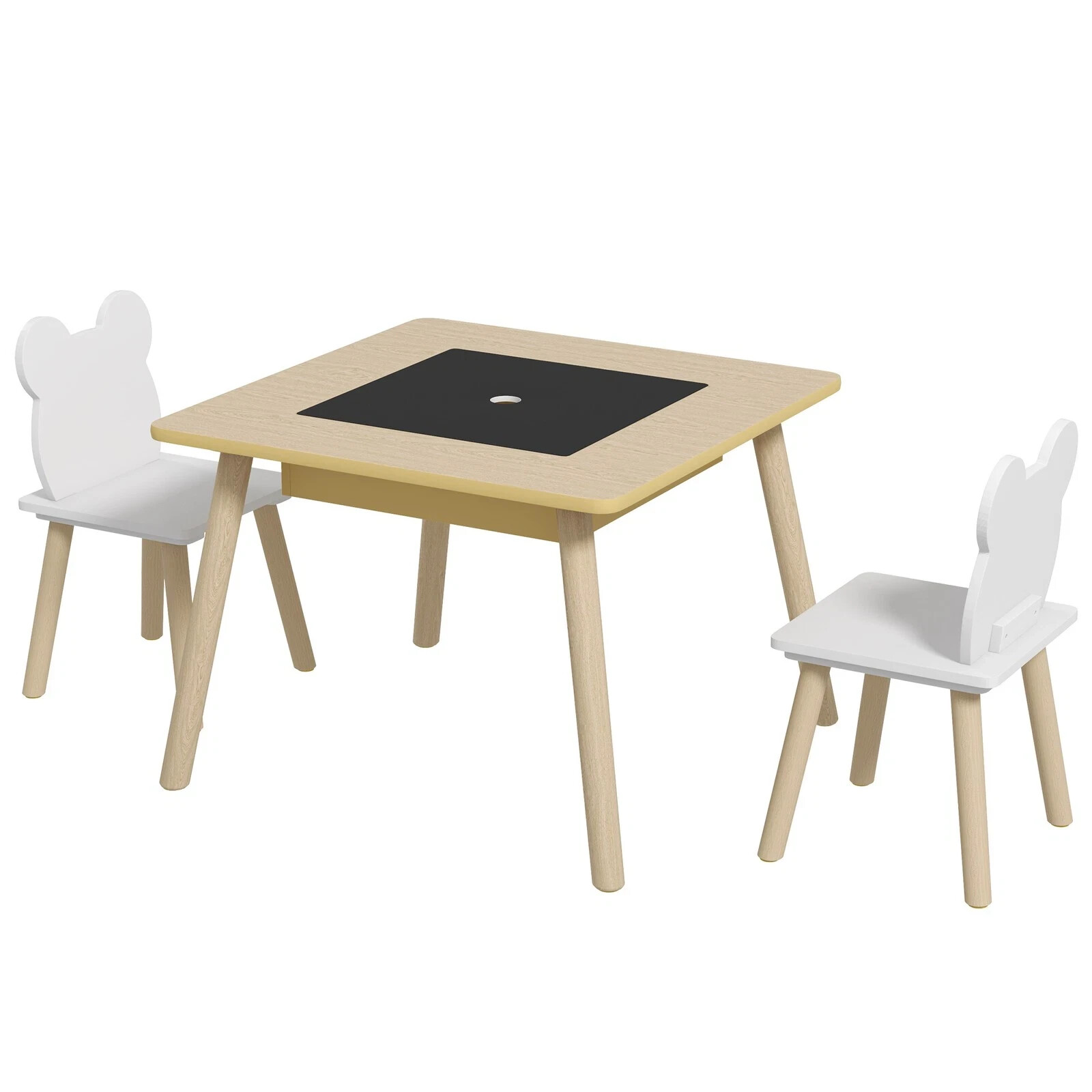 3-Piece Toddler Table and Chairs Set for Nursery Playroom