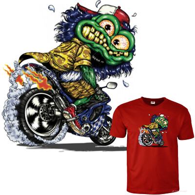 Comic Biker T-Shirt Motorradfahrer Custombike  *1096 rot
