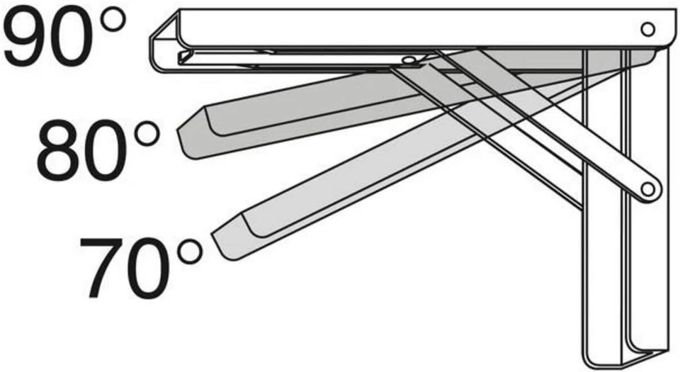 Klappkonsole verstellbar Klappträger Edelstahl Schwerlast 180 kg klappbar Träger - Bild 2 von 4