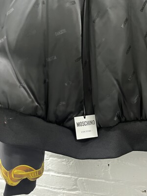 MOSCHINO ブラック ミリタリージャケット 42サイズ(Ｌ) Vintage 90s MOSCHINO Satin Zipper Jacket. Collared Sport Trench - Etsy