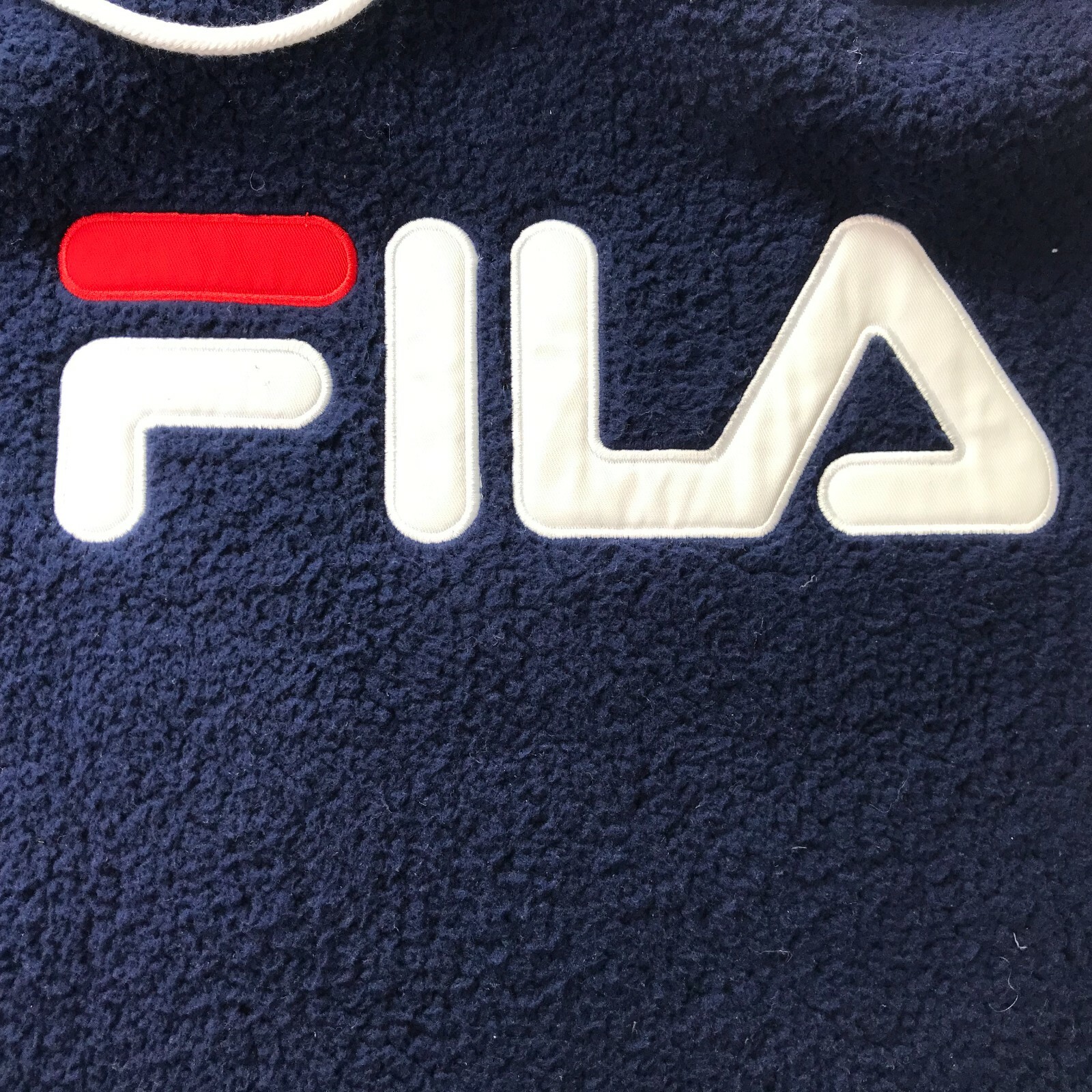 Felpa FILA blu taglia donna media con cappuccio felpa pile foderata spessa