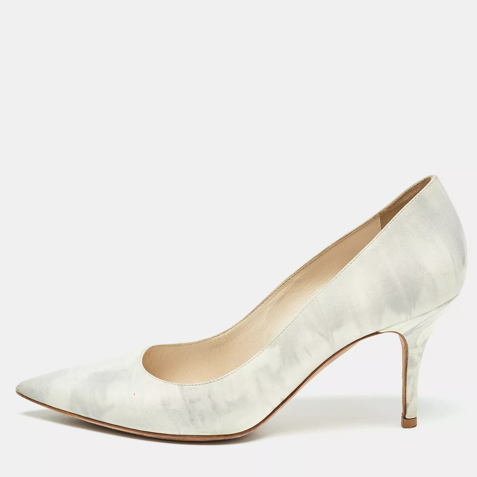 Escarpins cerie cuir gris/blanc Dior taille 37,5