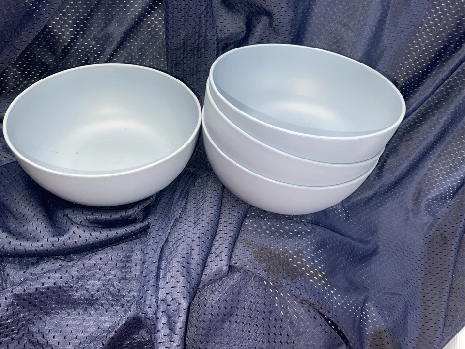 ~4 peças pratos Mainstays louça 4 tigelas azul �� - Imagem 4 de 4