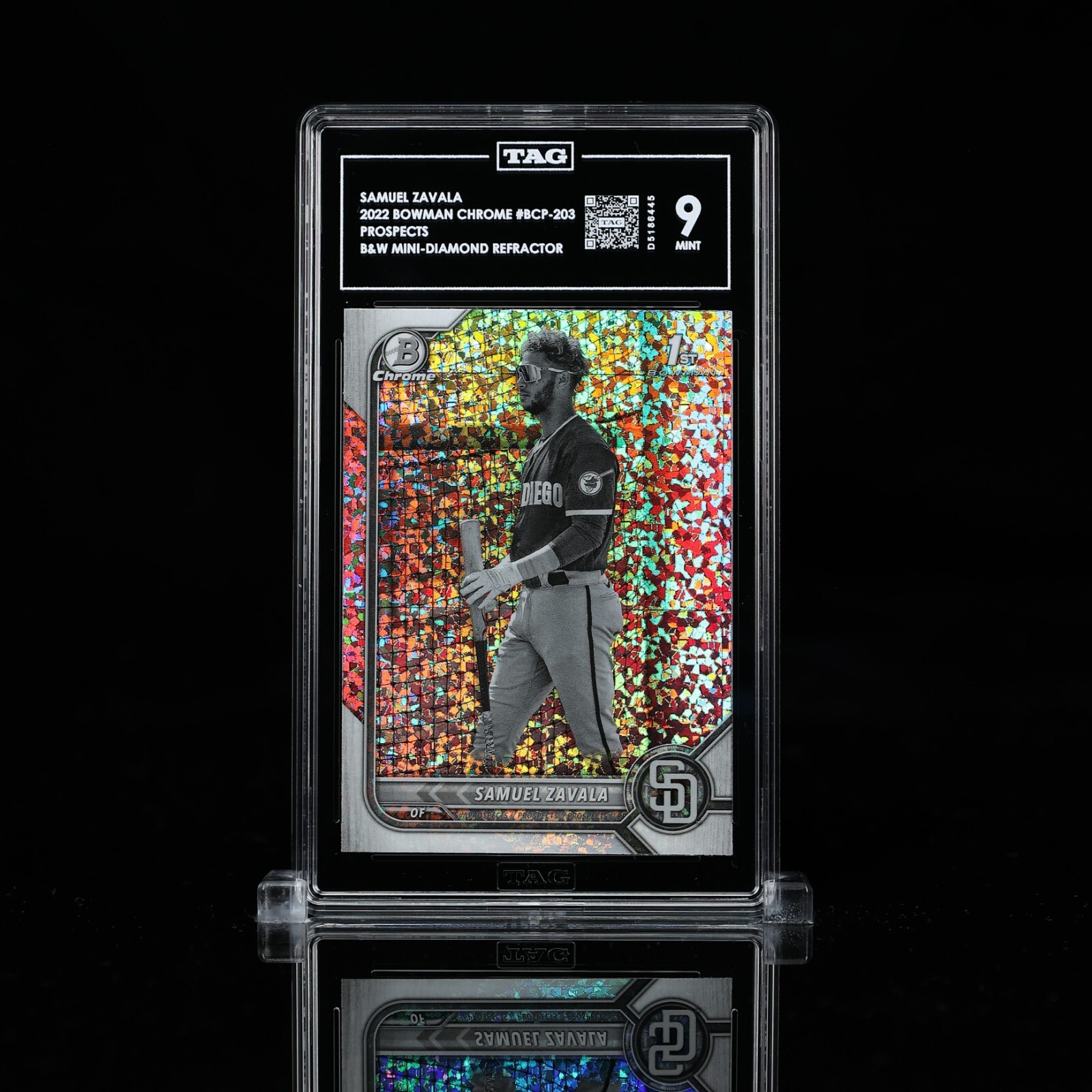 2022 Bowman Chrome - Prospects Samuel Zavala Black & White Mini-Diamond #BCP-203