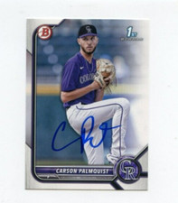 CARSON PALMQUIST SIGNED 2022 BOWMAN DRAFT BASEBALL CARD AUTO