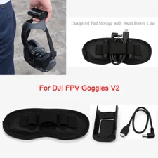 Charging Cable With Storage Dust Pad&Battery Case For DJI FPV Combo Goggles V2 n