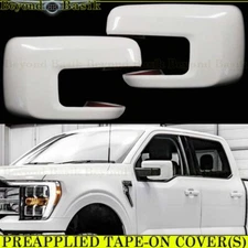 2021-2023 2024 2025 Ford F150 Mirror COVERS w/o Turn Signal Hole Z1 OXFORD WHITE