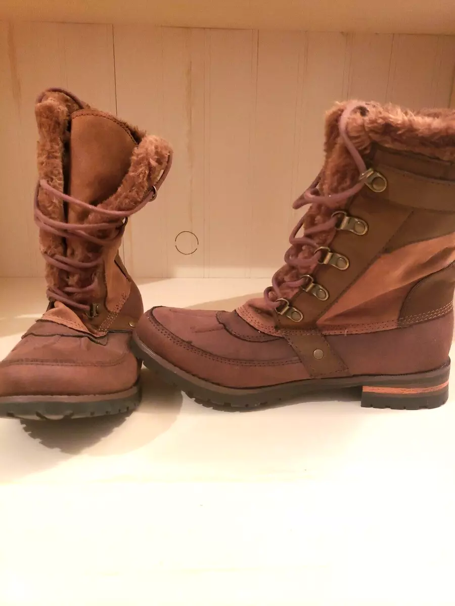 Womens Rock Candy Boots Size 7 Danlea Faux Leather Mid Calf Lace Up Fashion