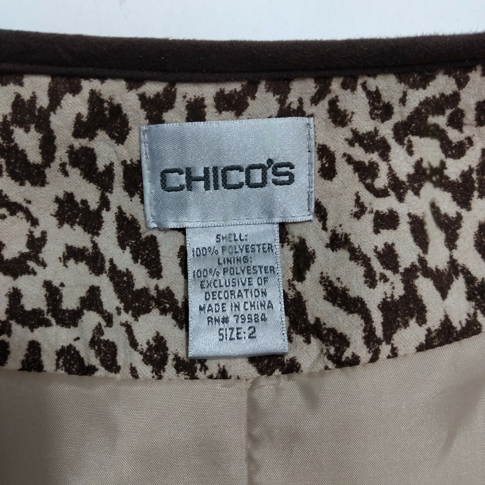 Chico's Leopard Print Sequin Jacket Lined Size 2 - image 2