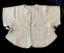 Vintage Baby Hand Embroidered Kimono Jacket Robe Ribbons Roses