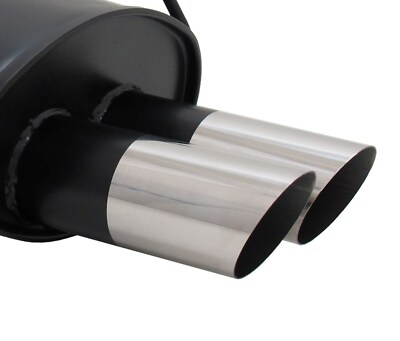 NOVUS Sportauspuff Endschalldämpfer 2x76mm MS passend für RENAULT CLIO 3 