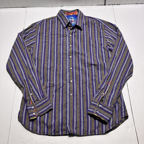 ROBERT GRAHAM STRIPED STREtCH LIMITED MODERN COMFORT FIT MENS HEMD