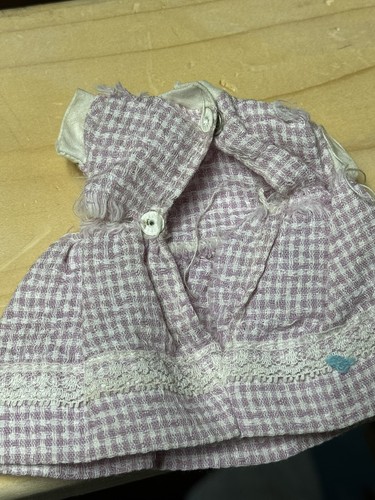 VTG 1960s Ideal Tammy Doll Fashion Light Blue Pattern Farm Dress needs repaired - Picture 7 of 10