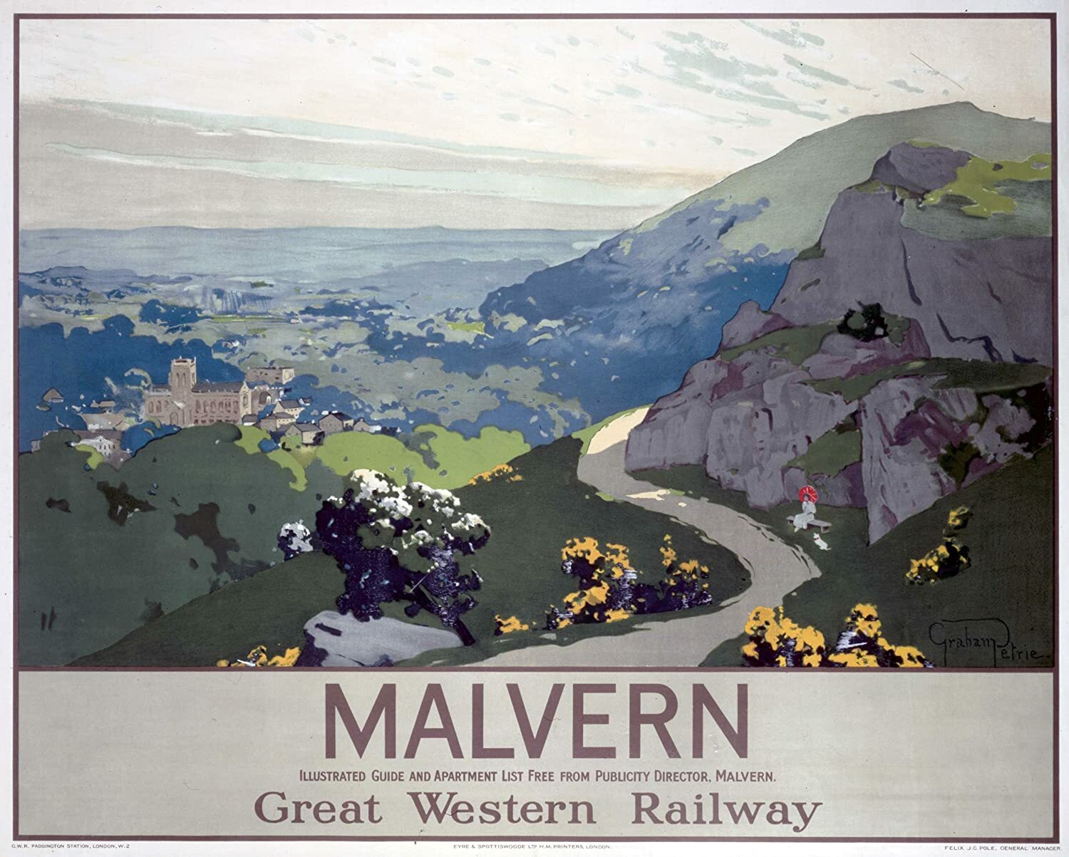 Malvern GWR (Old Rail Ad. landscape) Fridge Magnet