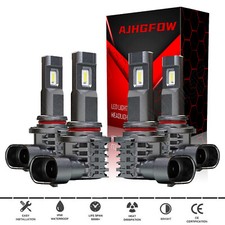 9005 9006 Led Headlights Kit Cob Bulbs High Low Beam Super White Bright 4x