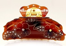 big size flower with rhinestone brown Acrylic Claw Clip hair accessory Gift item