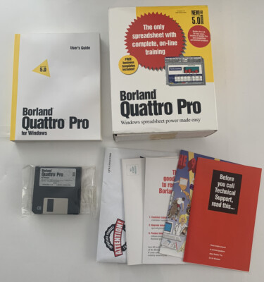 Vintage BORLAND Quattro-Pro, QPRO für Windows 3,5'' Floppy HD, Ver 5.0