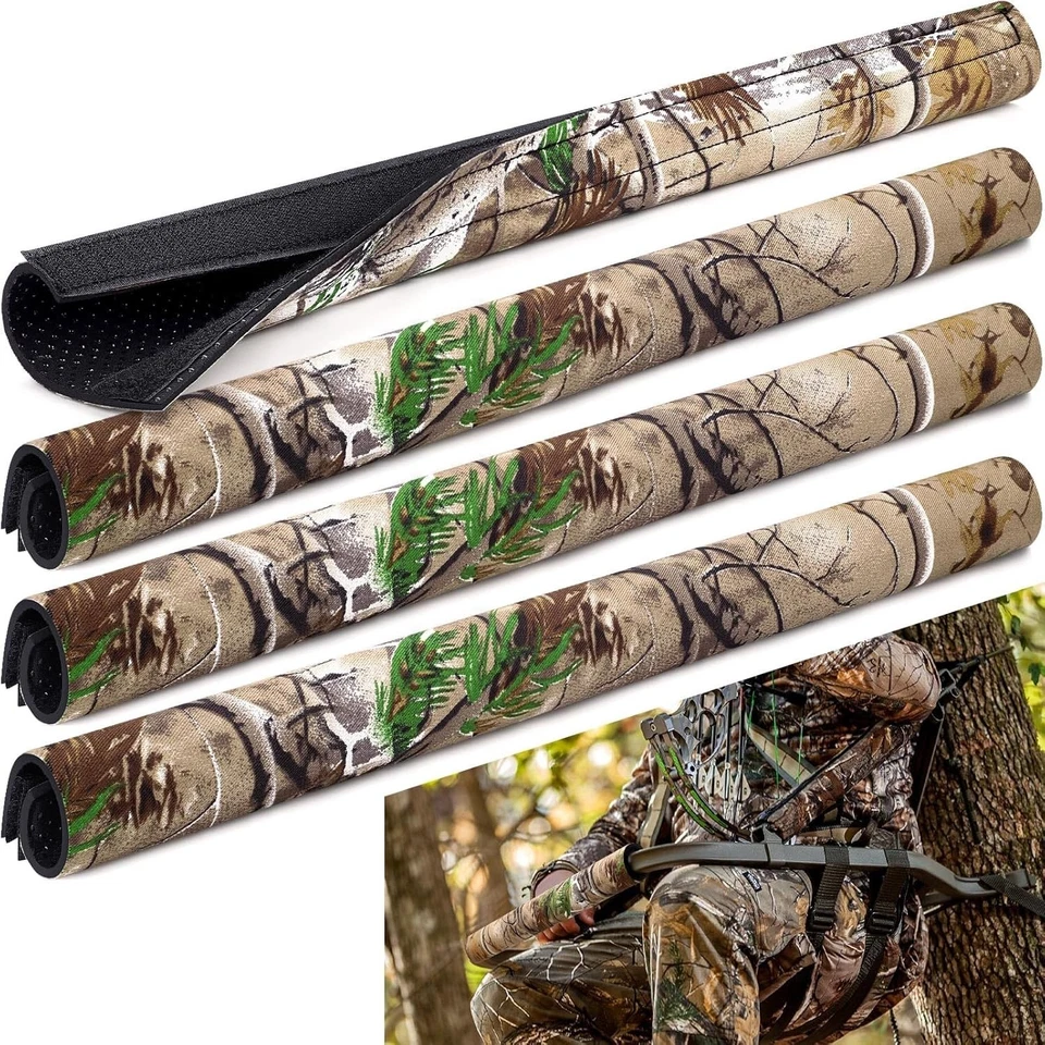 4PCS Tree Stand Rail Pads, Wood Camouflage Replacement Shooting Rail Pad - Image 3 of 4