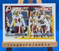 2005 Topps Total Ryan Clark RC rookie card Shawn Springs Redskins LSU. rookie card picture