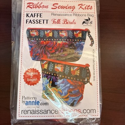 Kaffe Fassett Renaissance Ribbons Bag Kit  Folk Birds 