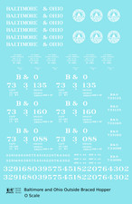 K4 O Scale Decals Baltimore and Ohio Diagonally Braced Twin Hopper White