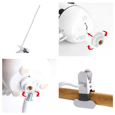 Vereinfachte Montage mit dem leichten 45cm Schwanenhals Klemmhalter