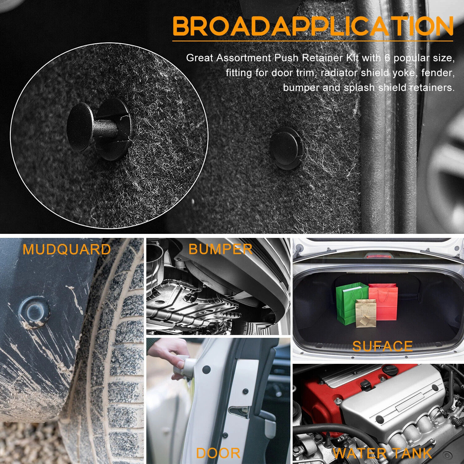 For Dodge Car 100X Box Set Bumper Fender Liner Push Type Retainer-Clips Fastener