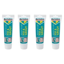 4x Bartoline Fix Grout Wall Tile Powder Fully Waterproof Cement-Based White 330g