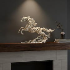 Artistic Voronoi Running Horse Sculpture