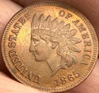 1865 (RED/RED BROWN) Indian Head Cent (***MS+ DETAILS***) Uncirculated Condition