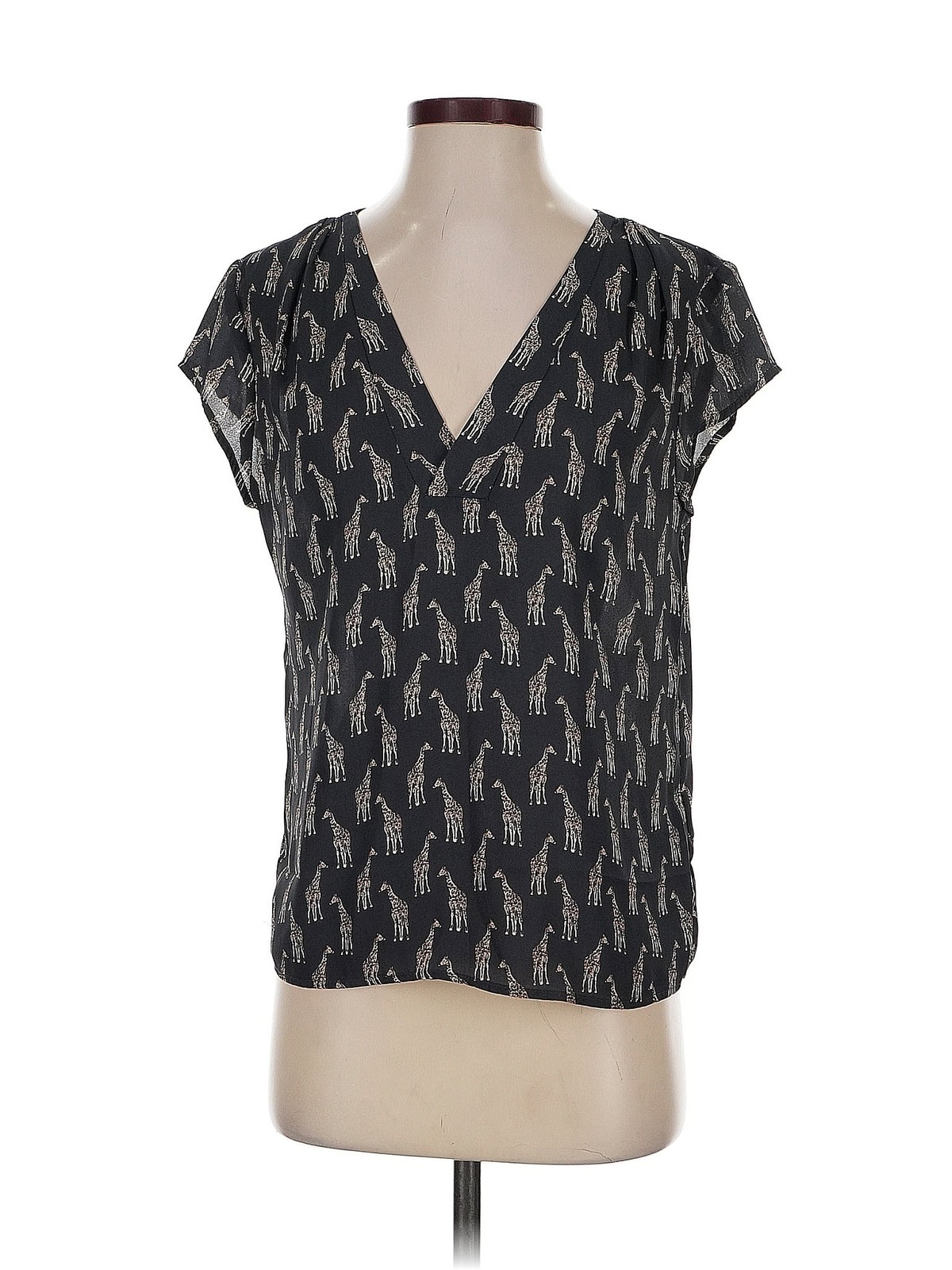 H&M Conscious Women Black Short Sleeve Blouse 4