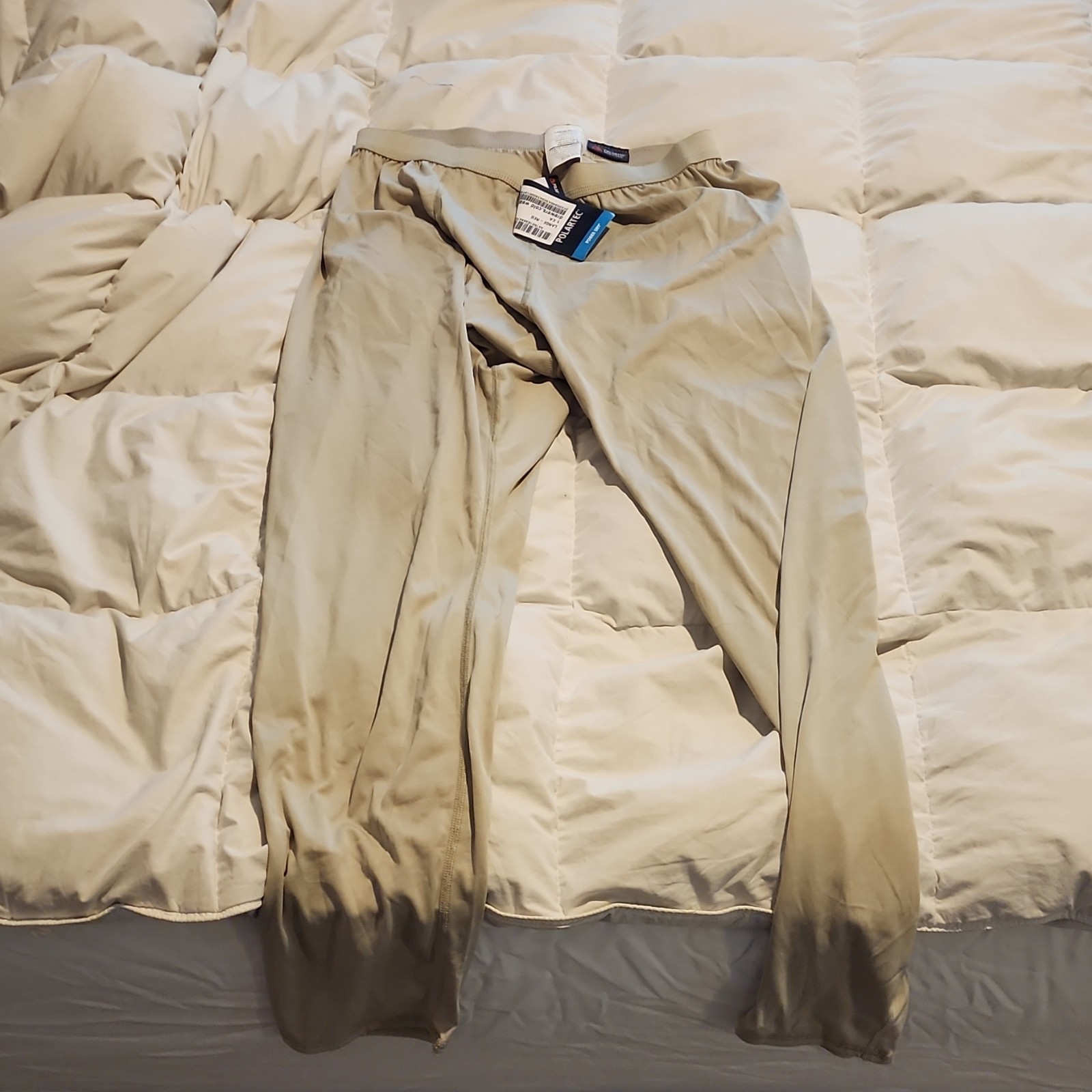 Polartec Power Dry Lightweight Thermal Long Johns Beige Men Large-Regular