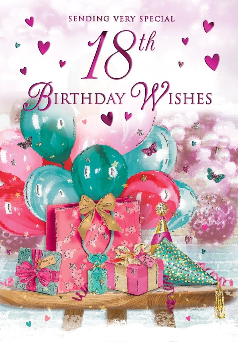 18th Birthday Card For Female. 23x15cm
