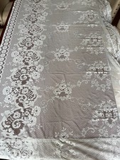 White Floral Lace window curtain Panel 82" L x 116" W