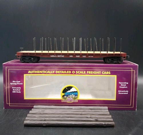 Coche plano MTH O Gauge Spokane Portland & Seattle 31782 con carga de troncos | Condition: Used