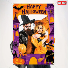 Customs Paid by Seller Halloween Photo Booth Frame Pumpkin Bat Spider Party