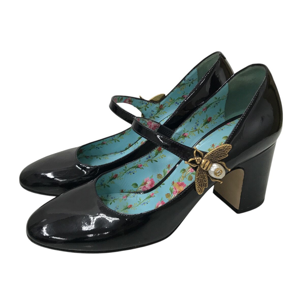 GUCCI louis bee mary jane Pumps Heel EU 36 US 6 Black Authentic thumbnail 7