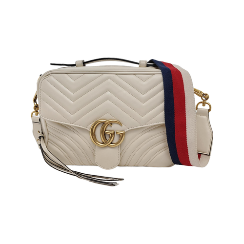 Gucci GG Marmont Series Logo Tassel Striped Shoulder Strap - Very Good #1JQDJ86 - Picture 1 of 15