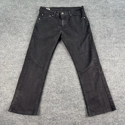 Levis 527 Jeans Mens 32x27 Black Denim Boot Cut Western Rancher Cowboy Hemmed