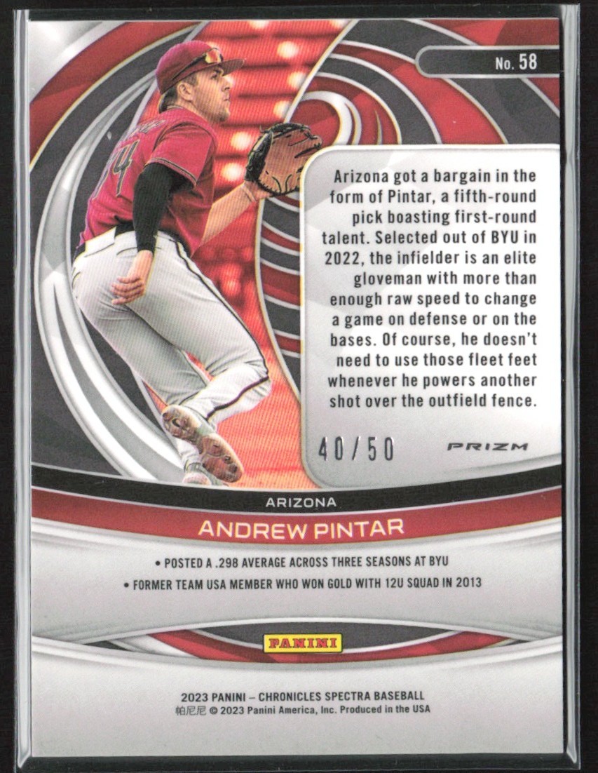 2023 Panini Chronicles - Spectra Andrew Pintar #58 Hyper Prizm /50
