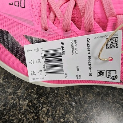 Adidas Adizero Electric+ TPU Baseball Cleats Lucid Pink IF8485 - Men\'s Size 9 New Adidas Adizero Electric+ Pink Baseball Cleats IF8485  main image 2