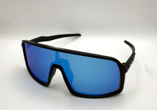 Oakley Sutro Sunglasses Black Frame Blue Lens With Box, Case,  Accessories