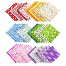 AUEAR 42pk 10" Floral Cotton Fabric Squares Quilting Patchwork Sewing Craft