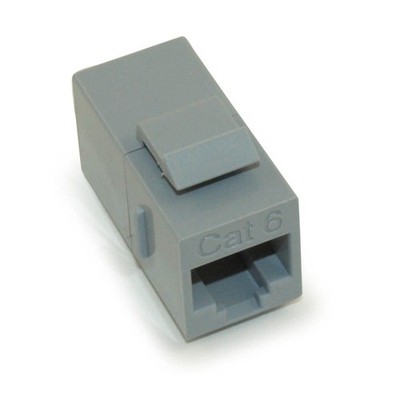 Keystone Jack Insert/Coupler Type Cat 6 RJ45 Networking  Grey