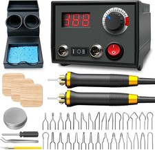 Wood Burning Kit Adjustable Temperature Pyrography Pen Tool Set for Crafts